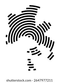 Symbol Map of the city Langelsheim (Niedersachsen, Germany) showing the city with a black spiral line