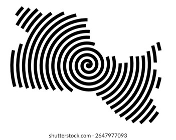 Symbol Map of the city Lauenburg_Elbe (Schleswig-Holstein, Germany) showing the city with a black spiral line