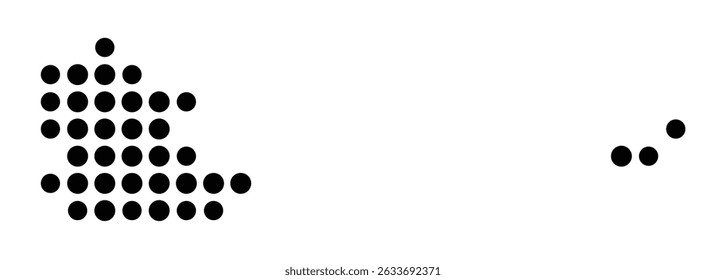 Symbol Map of the city Lauffen am Neckar (Baden-Württemberg, Germany) showing the city with a pattern of just a few black dots