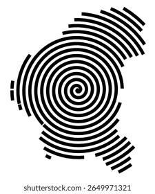 Symbol Map of the city Lauterbach (Hessen) (Hessen, Germany) showing the city with a black spiral line