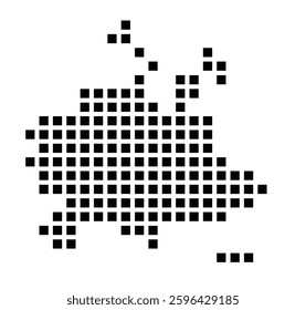 Symbol Map of the City Lawrence (Kansas) showing the city with a pattern of just a few black squares