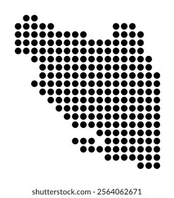 Symbol Map of the City Le Havre (France) showing the city with a pattern of just a few black dots