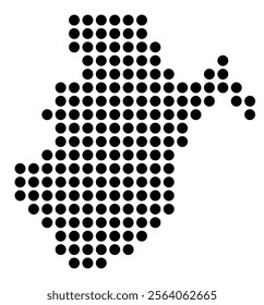 Symbol Map of the City Le Tampon (France) showing the city with a pattern of just a few black dots