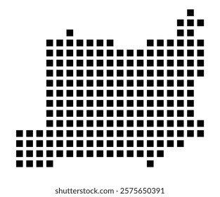 Symbol Map of the City Leer (Ostfriesland) (Germany) showing the city with a pattern of just a few black squares