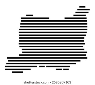 Symbol Map of the City Leer (Ostfriesland) (Germany) showing the city with just a few black horizontal lines