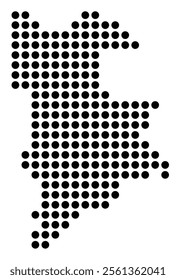 Symbol Map of the City Leeuwarden (Netherlands) showing the city with a pattern of just a few black dots