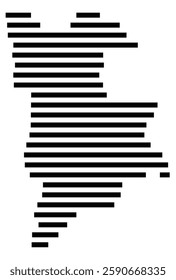 Symbol Map of the City Leeuwarden (Netherlands) showing the city with a few black horizontal lines