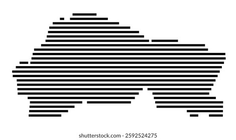 Symbol Map of the City Lefkosia (Cyprus) showing the city with a few black horizontal lines