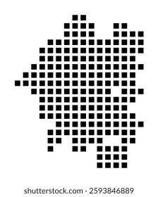 Symbol Map of the City Lehi (Utah) showing the city with a pattern of just a few black squares