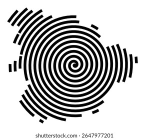 Symbol Map of the city Lehre (Niedersachsen, Germany) showing the city with a black spiral line