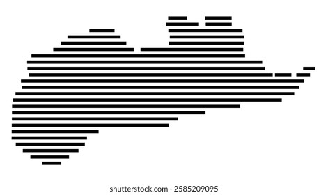 Symbol Map of the City Leichlingen (Rhld.) (Germany) showing the city with just a few black horizontal lines