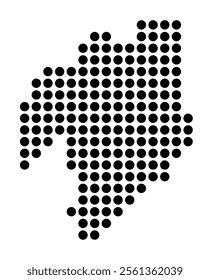 Symbol Map of the City Leiden (Netherlands) showing the city with a pattern of just a few black dots