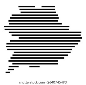 Symbol Map of the city Leingarten (Baden-Württemberg, Germany) showing the area of the city with just a few black horizontal lines