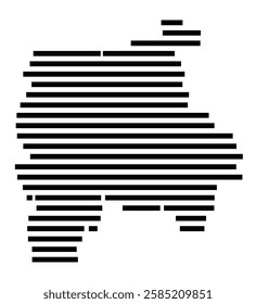 Symbol Map of the City Leipzig (Germany) showing the city with just a few black horizontal lines