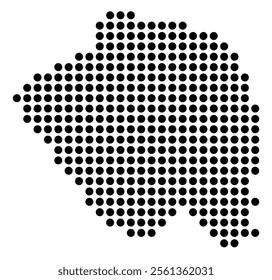 Symbol Map of the City Lelystad (Netherlands) showing the city with a pattern of just a few black dots