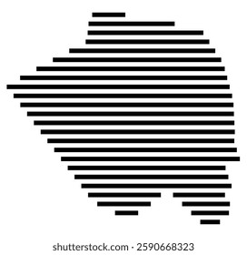 Symbol Map of the City Lelystad (Netherlands) showing the city with a few black horizontal lines