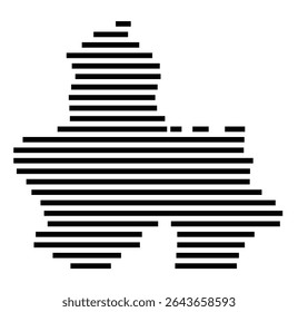 Symbol Map of the city Lengede (Niedersachsen, Germany) showing the area of the city with just a few black horizontal lines