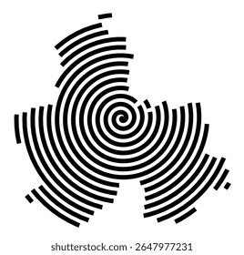 Symbol Map of the city Lengede (Niedersachsen, Germany) showing the city with a black spiral line
