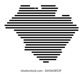 Symbol Map of the city Lengerich (Nordrhein-Westfalen, Germany) showing the area of the city with just a few black horizontal lines