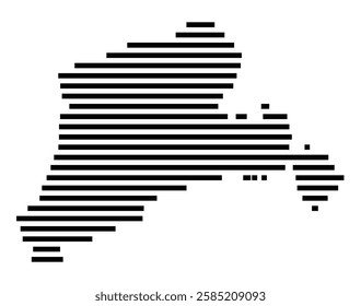 Symbol Map of the City Lennestadt (Germany) showing the city with just a few black horizontal lines