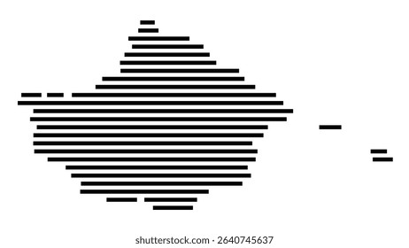 Symbol Map of the city Leutenbach (Baden-Württemberg, Germany) showing the area of the city with just a few black horizontal lines