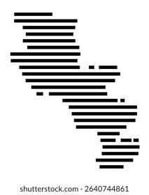 Symbol Map of the city Lichtenfels (Bayern, Germany) showing the area of the city with just a few black horizontal lines