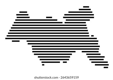 Symbol Map of the city Lilienthal (Niedersachsen, Germany) showing the area of the city with just a few black horizontal lines