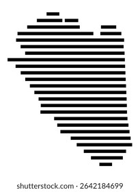 Symbol Map of the city Limburgerhof (Rheinland-Pfalz, Germany) showing the area of the city with just a few black horizontal lines