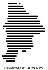 Symbol Map of the City Linkoeping (Sweden) showing the city with a few black horizontal lines