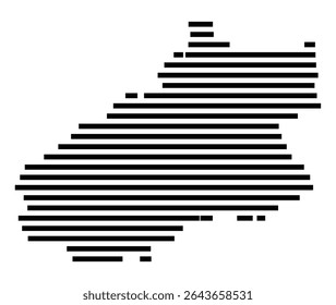 Symbol Map of the city Linnich (Nordrhein-Westfalen, Germany) showing the area of the city with just a few black horizontal lines