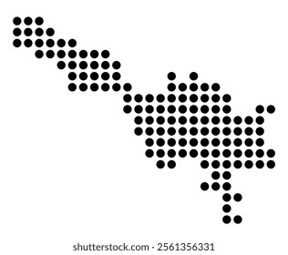 Symbol Map of the City Lleida (Spain) showing the city with a pattern of just a few black dots