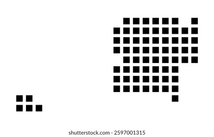 Symbol Map of the City Lodi (California) showing the city with a pattern of just a few black squares