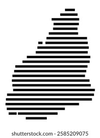 Symbol Map of the City Loerrach (Germany) showing the city with just a few black horizontal lines