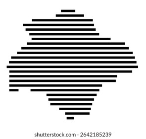Symbol Map of the city Lohfelden (Hessen, Germany) showing the area of the city with just a few black horizontal lines