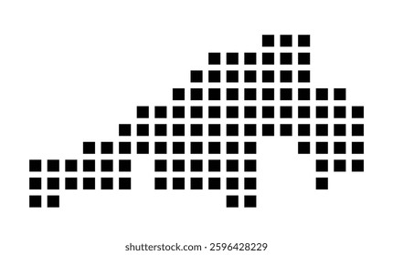 Symbol Map of the City Lorain (Ohio) showing the city with a pattern of just a few black squares