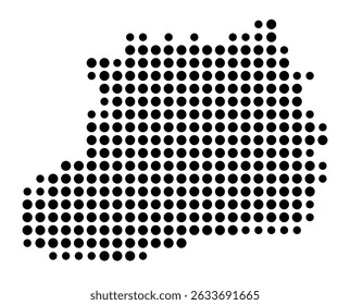 Mapa de símbolos da cidade Lorch (Baden-Württemberg, Alemanha) mostrando a cidade com um padrão de apenas alguns pontos pretos