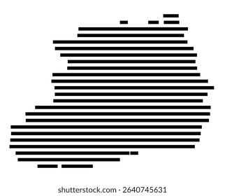 Symbol Map of the city Lorch (Baden-Württemberg, Germany) showing the area of the city with just a few black horizontal lines