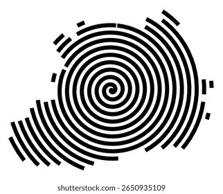 Mapa de símbolos da cidade Lorch (Baden-Württemberg, Alemanha) mostrando a cidade com uma linha espiral preta