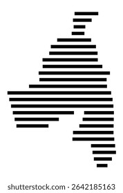 Symbol Map of the city Lorsch (Hessen, Germany) showing the area of the city with just a few black horizontal lines