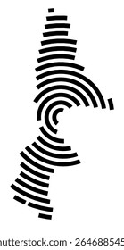 Symbol Map of the city Lotte (Nordrhein-Westfalen, Germany) showing the city with a black spiral line