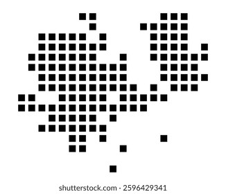 Symbol Map of the City Loveland (Colorado) showing the city with a pattern of just a few black squares