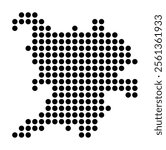 Symbol Map of the City Lubin (Poland) showing the city with a pattern of just a few black dots