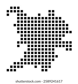 Symbol Map of the City Lubin (Poland) showing the city with a pattern of just a few black squares