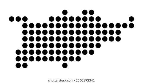 Symbol Map of the City Ludwigsburg (Germany) showing the city with a pattern of just a few black dots