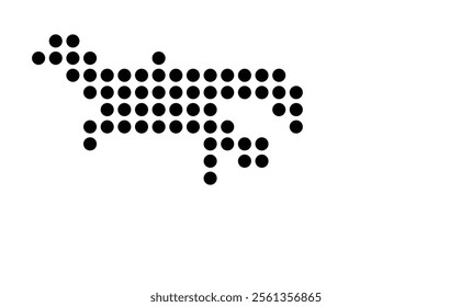 Symbol Map of the City Luzern (Switzerland) showing the city with a pattern of just a few black dots