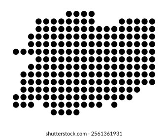 Symbol Map of the City M. Biala Podlaska (Poland) showing the city with a pattern of just a few black dots