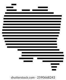 Symbol Map of the City M. Bialystok (Poland) showing the city with a few black horizontal lines