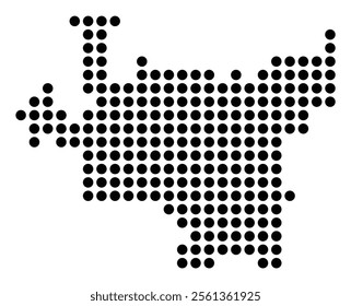 Symbol Map of the City M. Bydgoszcz (Poland) showing the city with a pattern of just a few black dots