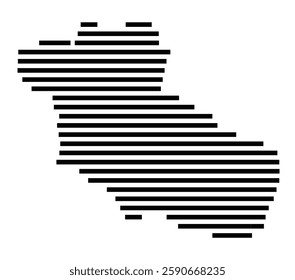 Symbol Map of the City M. Bytom (Poland) showing the city with a few black horizontal lines