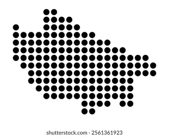 Symbol Map of the City M. Chelm (Poland) showing the city with a pattern of just a few black dots